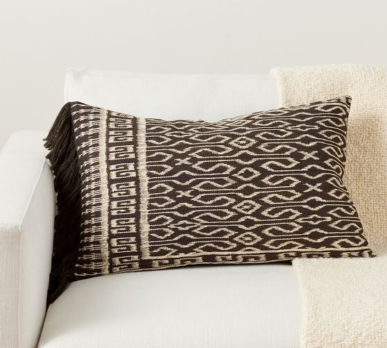 Ikat Embroidered Lumbar Decorative Pillow Cover Pottery Barn