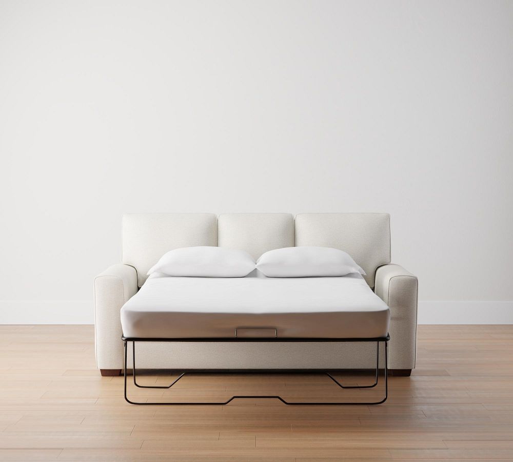 Pearce Square Arm Fabric Sleeper Sofa with Memory Foam Mattress