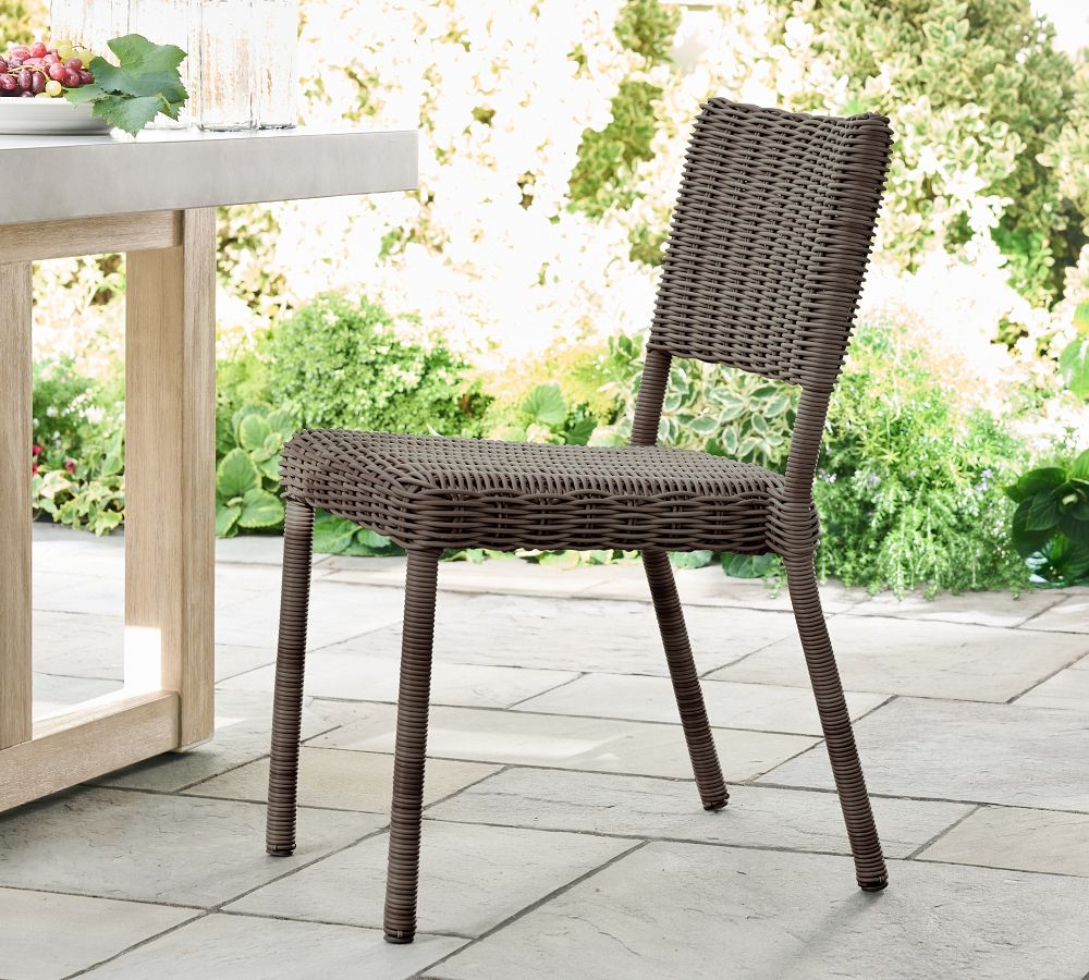 Huntington AllWeather Wicker Stacking Dining Chair Pottery Barn