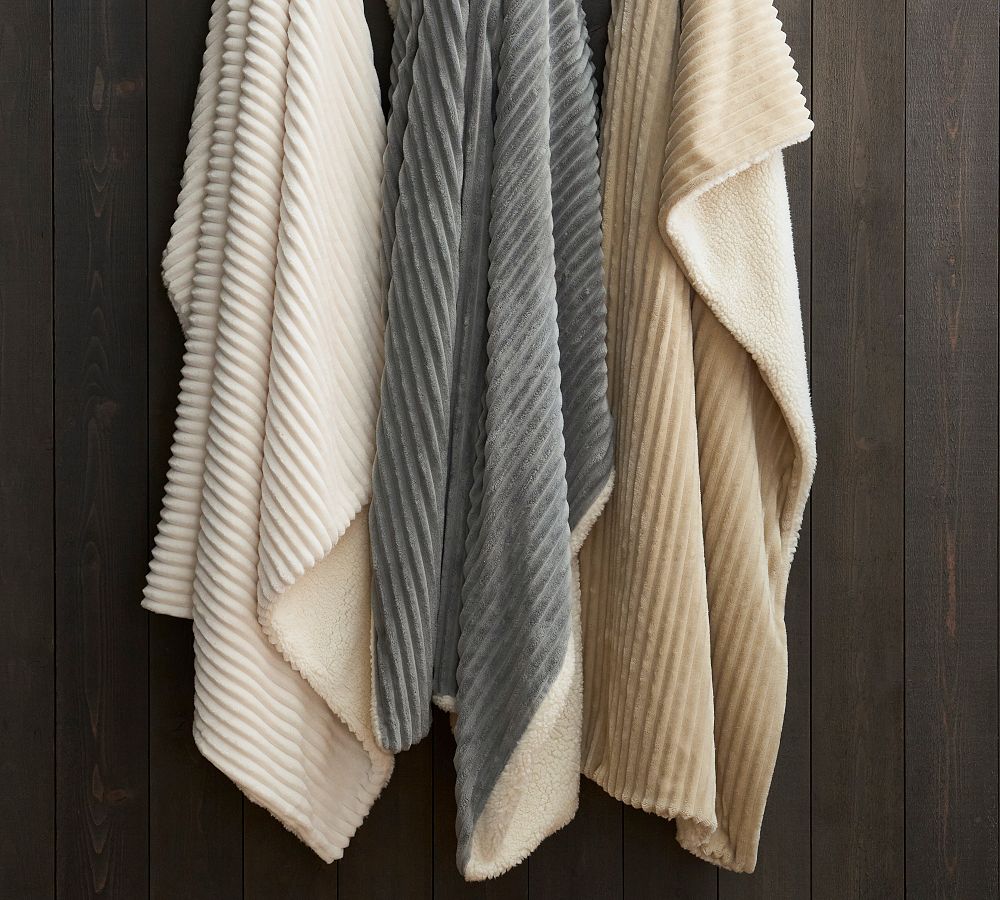 Ridgeline Sherpa Back Throw Blanket Pottery Barn
