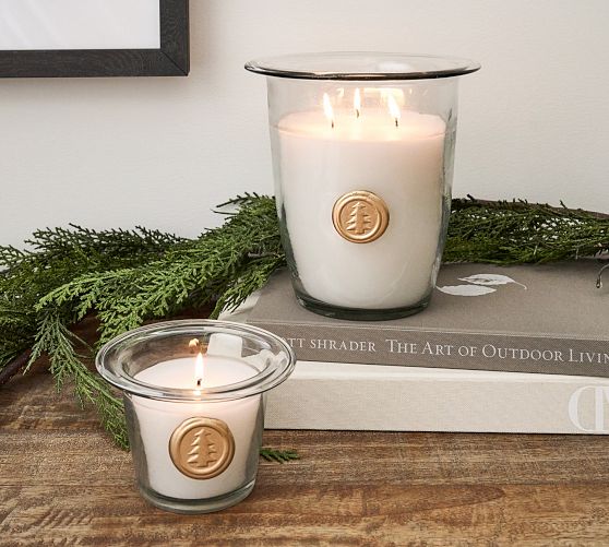 Vintage Seal Stamped Scented Candle Winter Spruce Pottery Barn