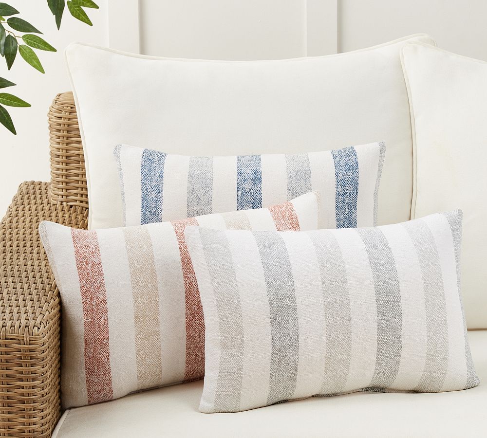 Sunbrella® Rue Multi Stripe Outdoor Throw Pillow | Pottery Barn