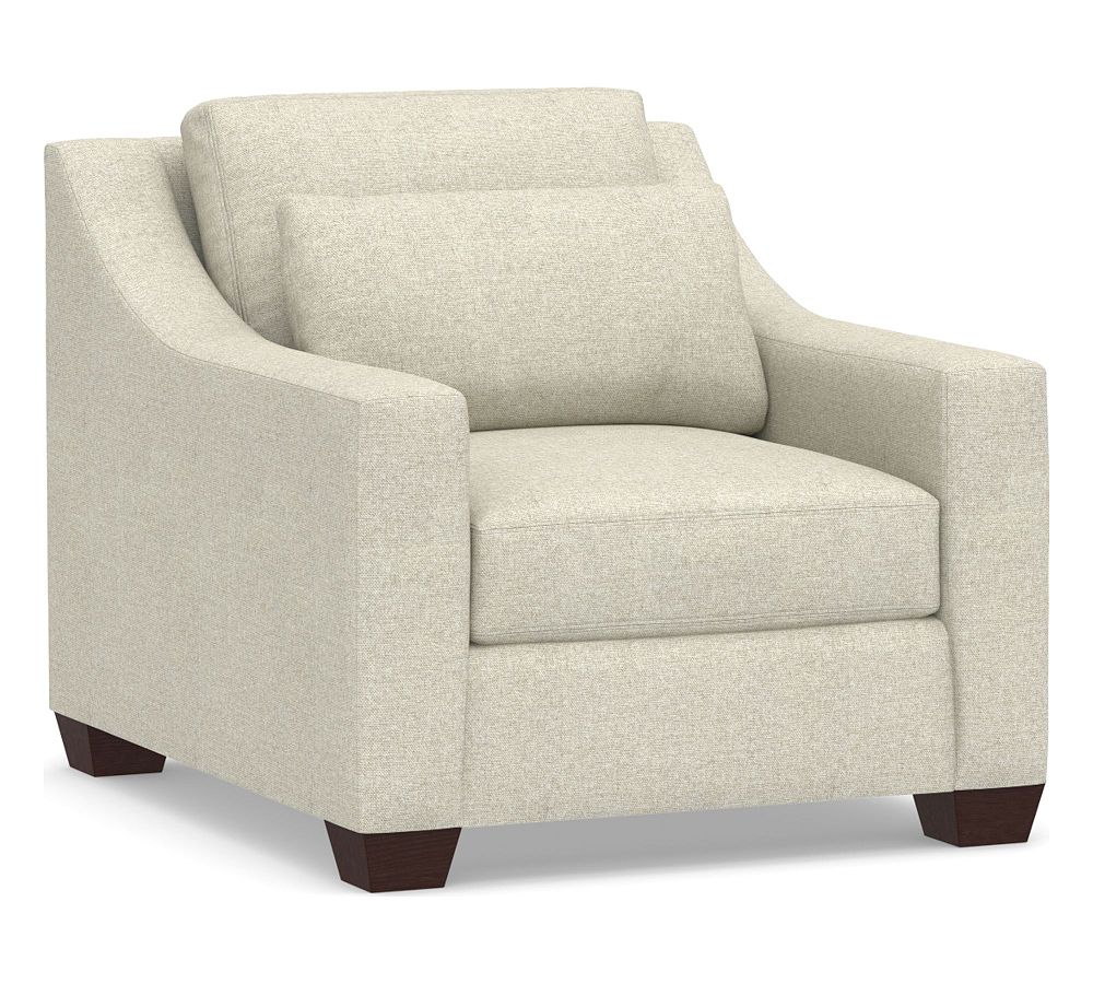 OPEN BOX: York Slope Arm Upholstered Deep Seat Armchair, Down Blend ...