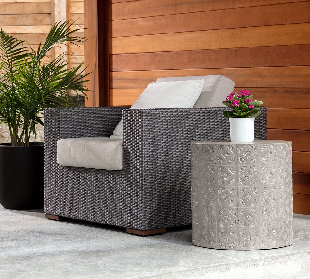 Geo Round Concrete Side Table Pottery Barn