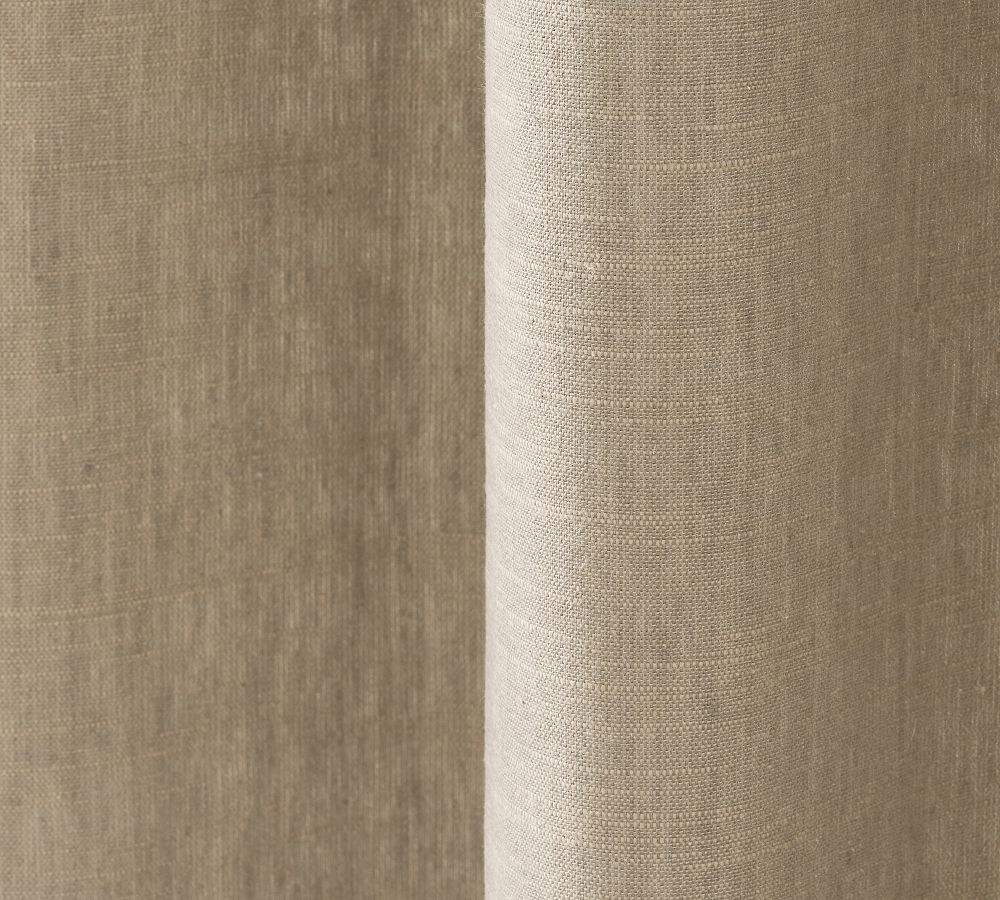 Emery Linen Grommet Blackout Curtain | Pottery Barn