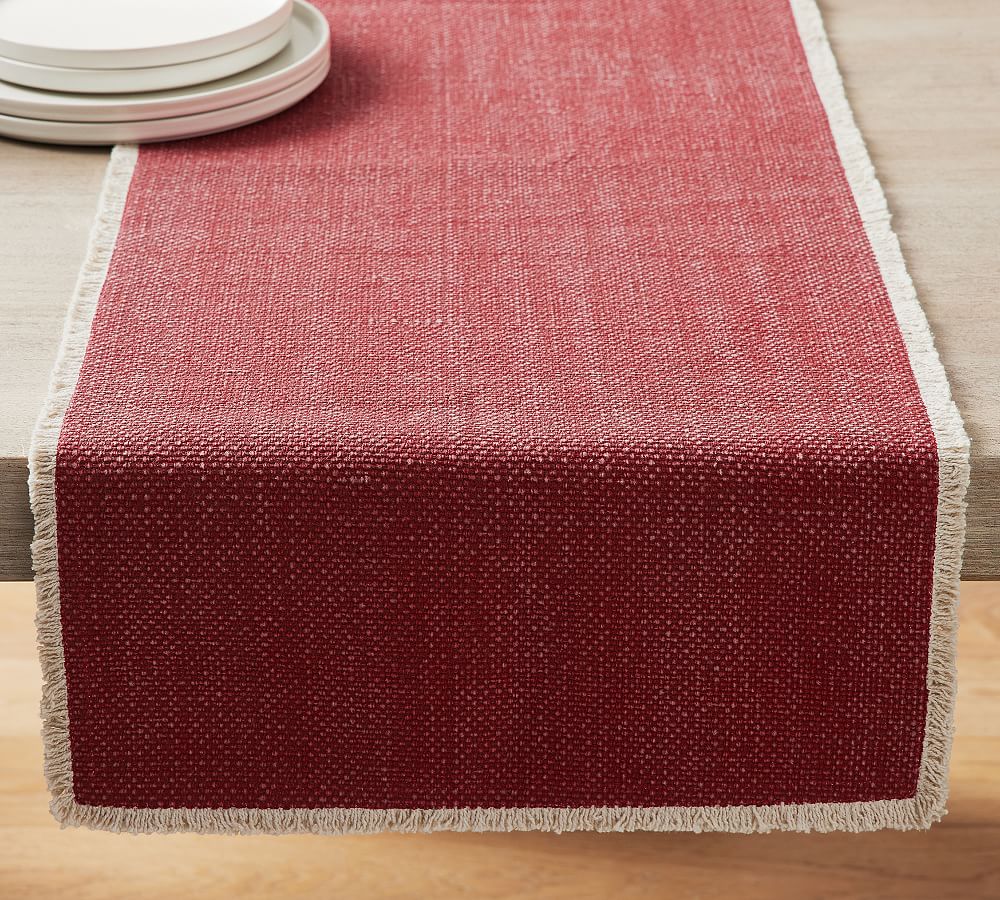 Mason Fringe Table Runner Pottery Barn