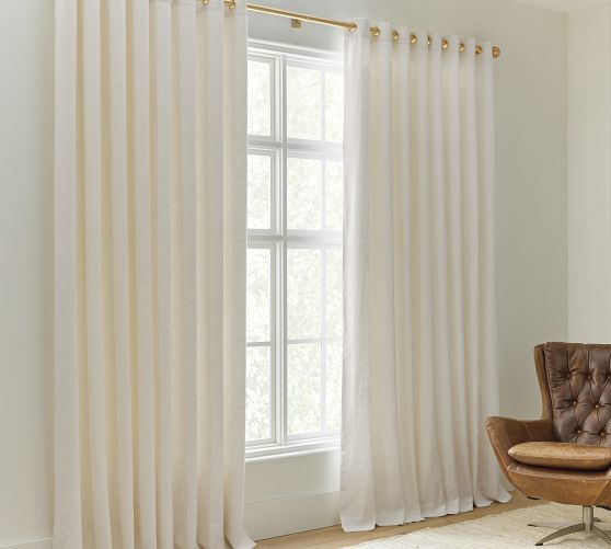 Emery Linen Grommet Blackout Curtain | Pottery Barn