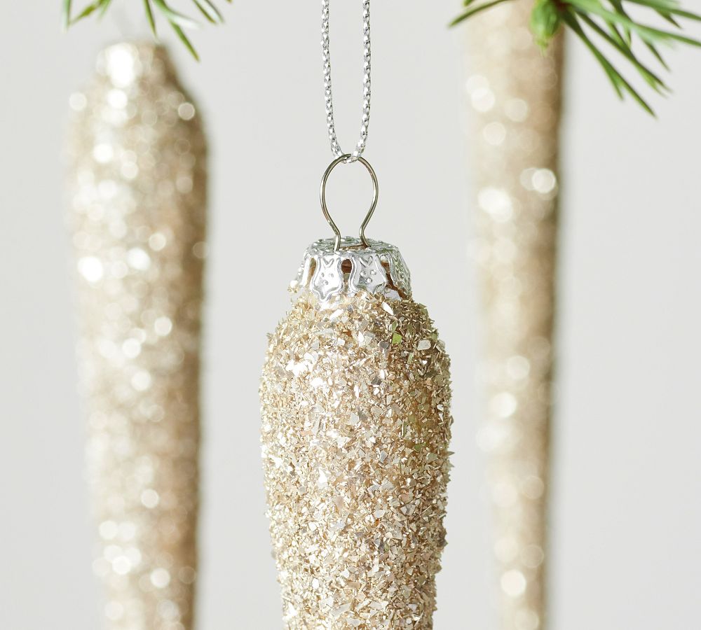 German Glitter Glass Icicle Ornaments - Set of 6 | Pottery Barn