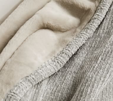 Monique Lhuillier with Faux Fur Back Throw Blanket | Pottery Barn