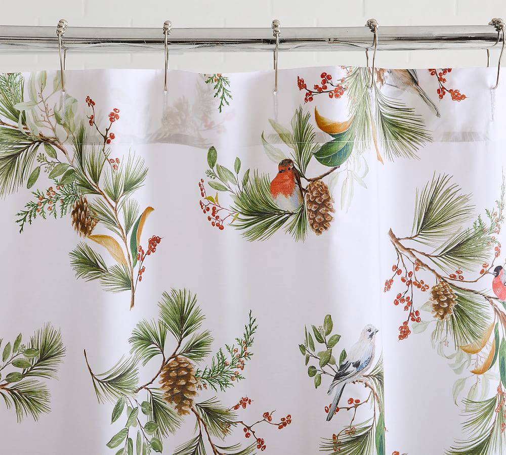 Winter Pine Organic Shower Curtain Pottery Barn
