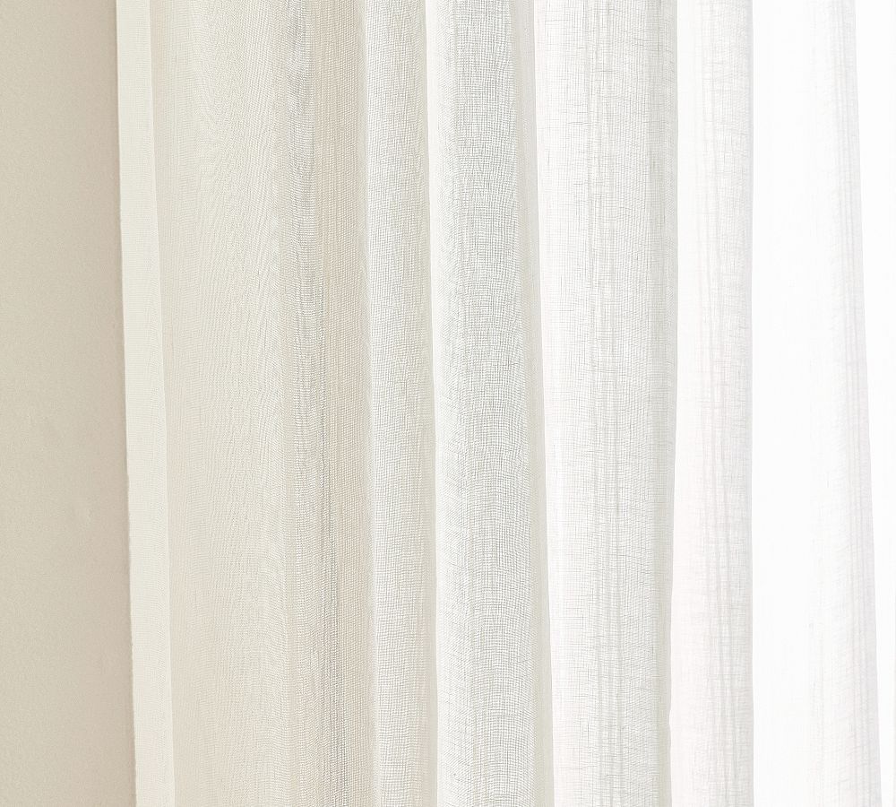 Shadow Stripe Sheer Curtain | Pottery Barn