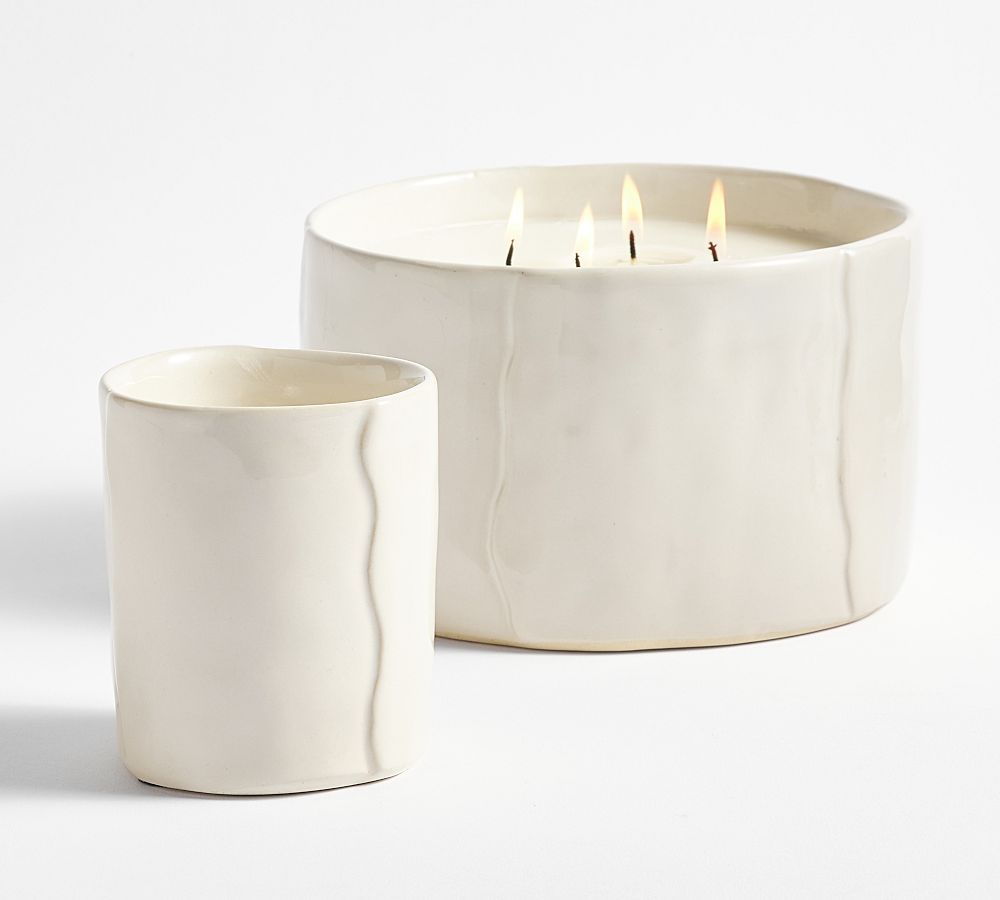 Textured Petal Candle Bergamot & Oakmoss Pottery Barn