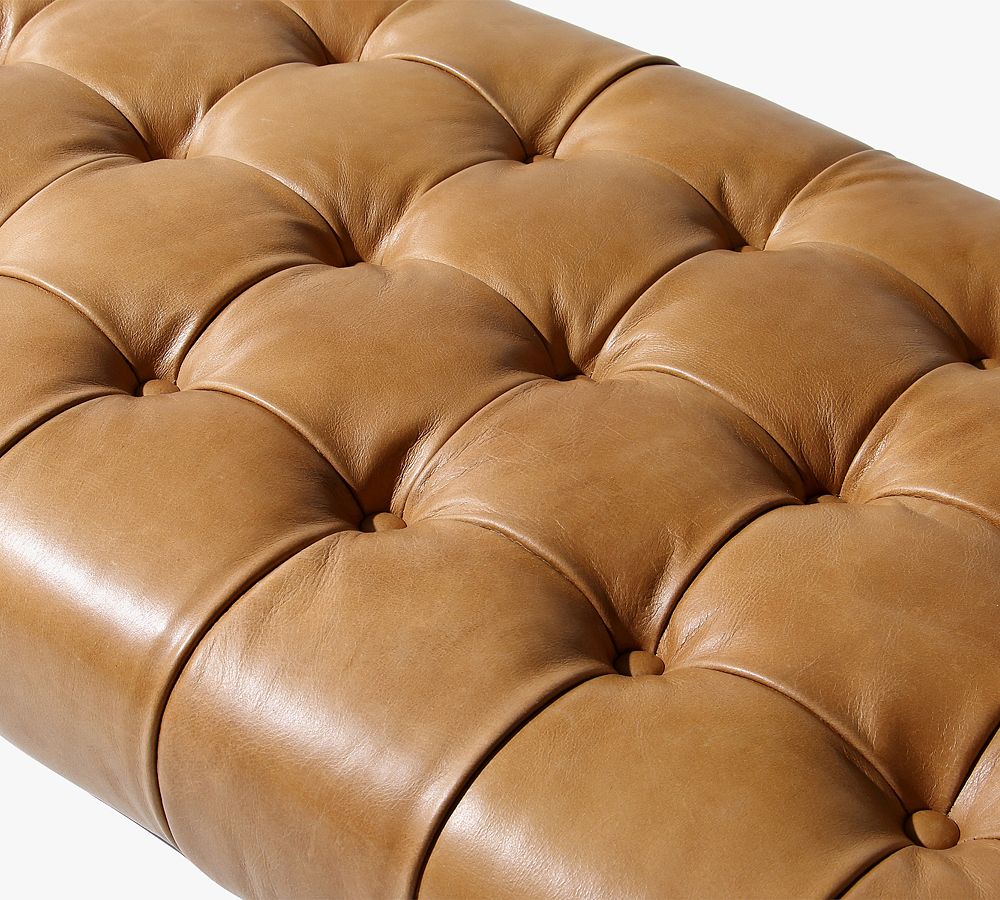 Ram Leather Bench Pottery Barn