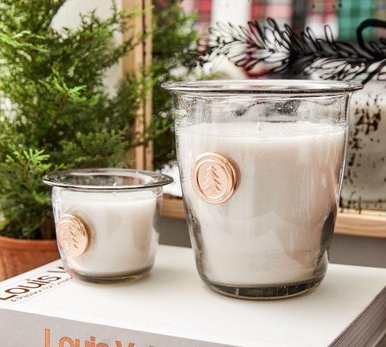 Vintage Seal Stamped Scented Candle Winter Spruce Pottery Barn