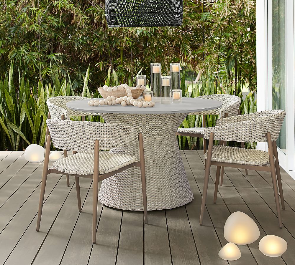 Lit Outdoor Frosted Glass Stone Pottery Barn