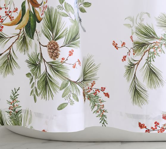 Winter Pine Organic Shower Curtain Pottery Barn