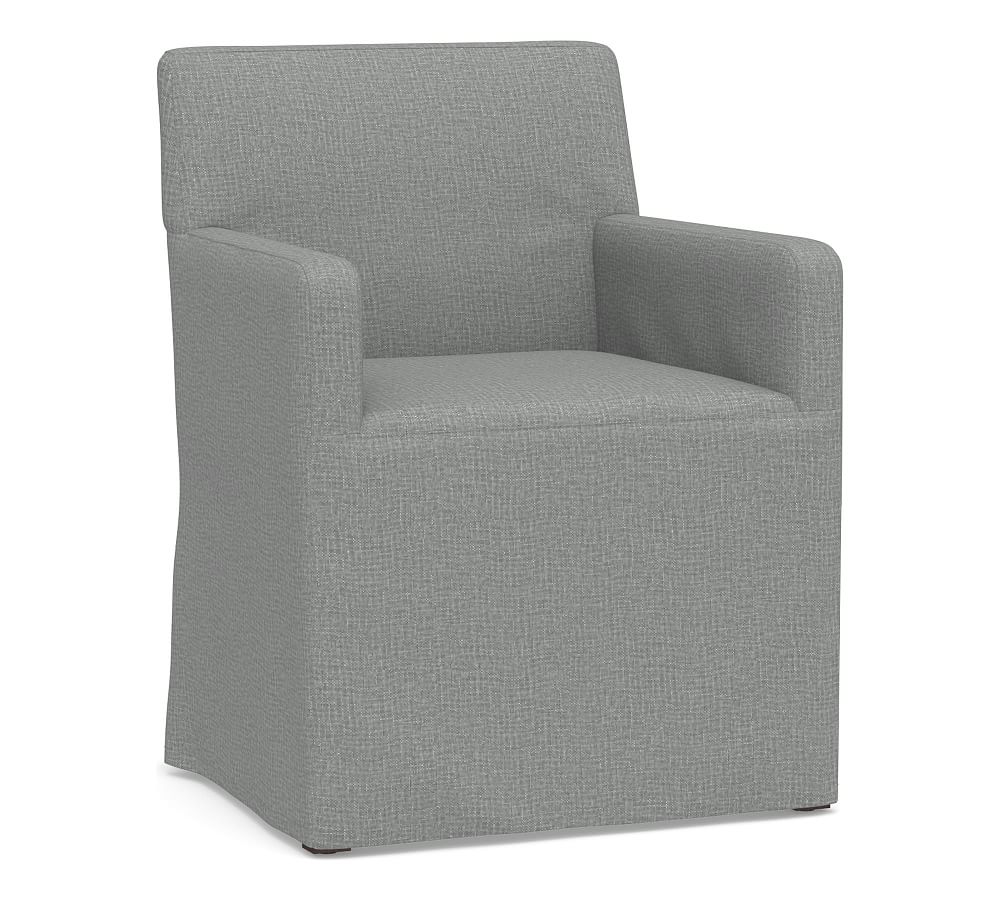 OPEN BOX Classic Dining Armchair Long Slipcover Only, Performance