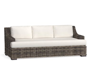 Huntington All-weather Wicker Slope Arm Outdoor Sofa 