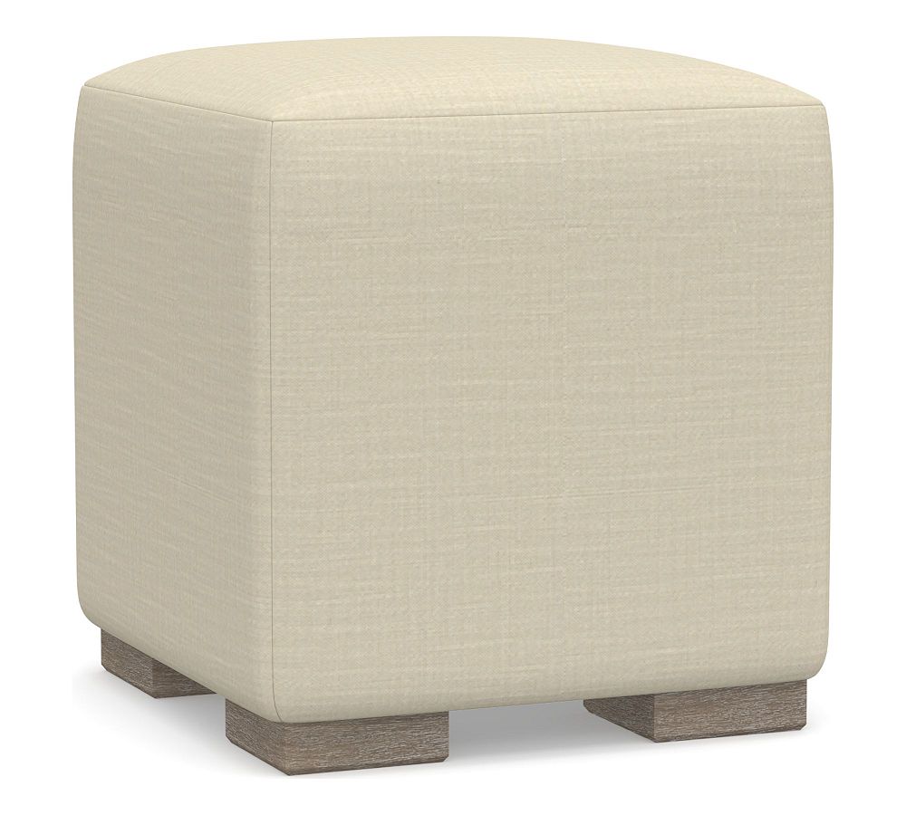OPEN BOX Universal Upholstered Cube, Performance Boucle Oatmeal