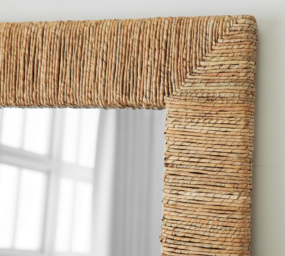 Malibu Handwoven Seagrass Floor Mirror | Pottery Barn