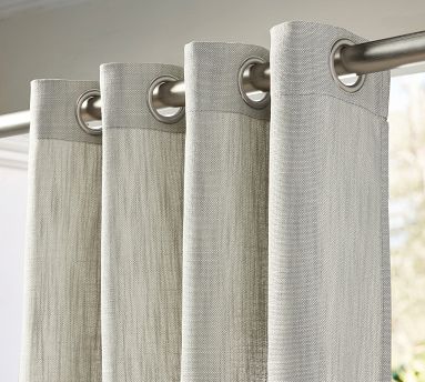 Outdoor Performance Slub Weave Curtain | Pottery Barn