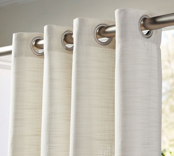 Outdoor Performance Slub Weave Curtain | Pottery Barn