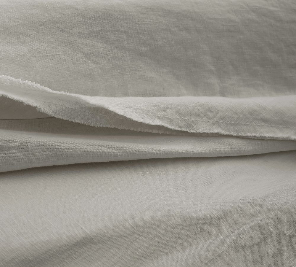 Belgian Flax Linen Double Flange Solid Duvet Cover Natural Pottery Barn