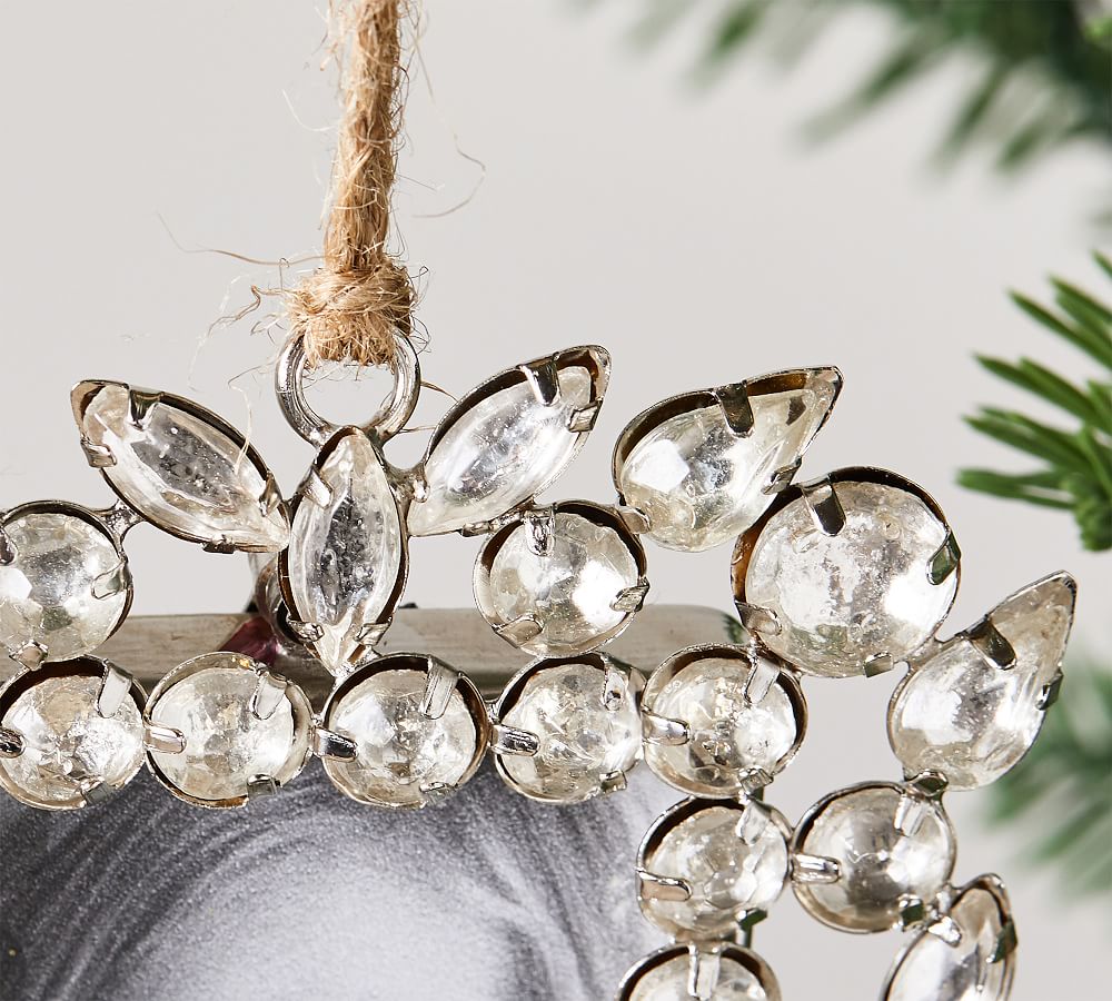 Jeweled Rectangle Frame Christmas Ornament Pottery Barn