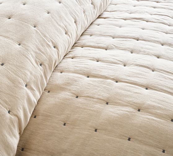 Tufted Cotton/Linen Quilt Pottery Barn