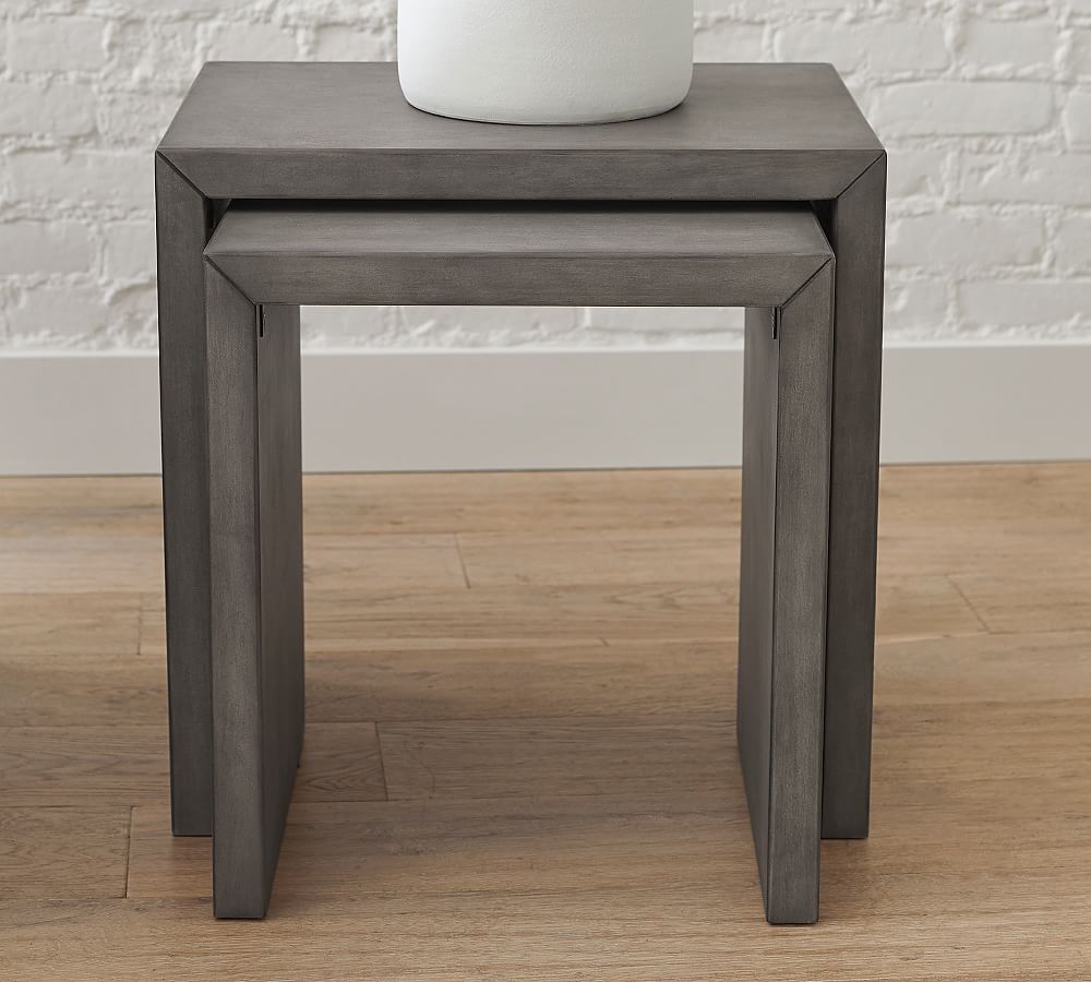 Byron Rectangular Waterfall Nesting End Tables Pottery Barn