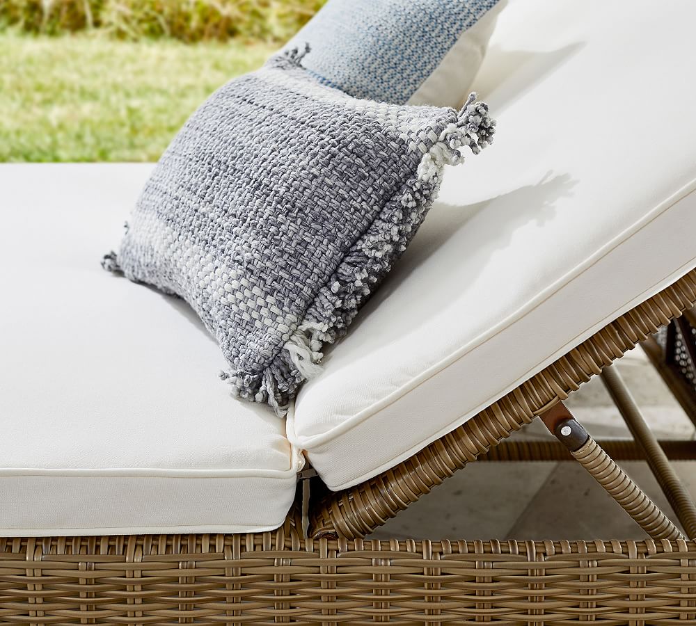Torrey Wicker Double Outdoor Chaise Lounge Pottery Barn