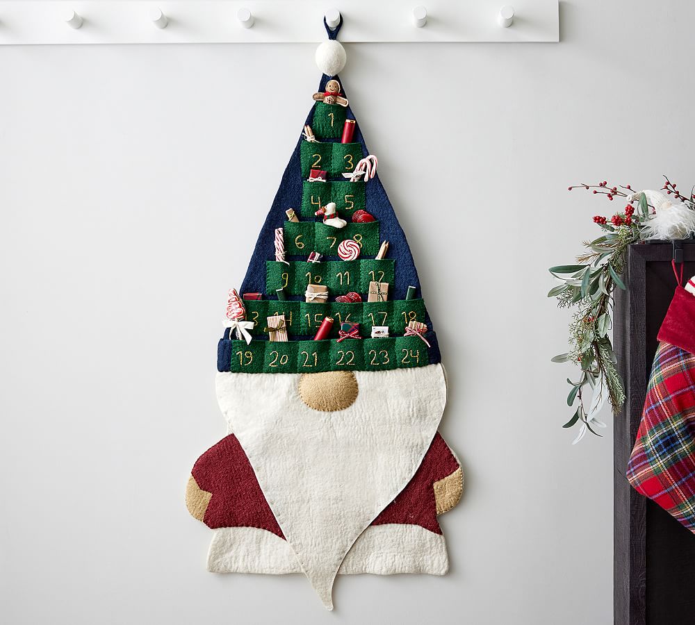 Wool Gnome Hanging Advent Calendar Pottery Barn