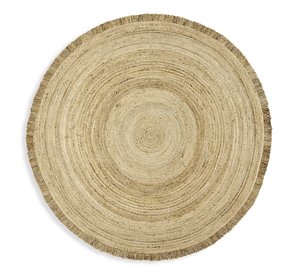 Fringed Braided Round Jute Rug Pottery Barn
