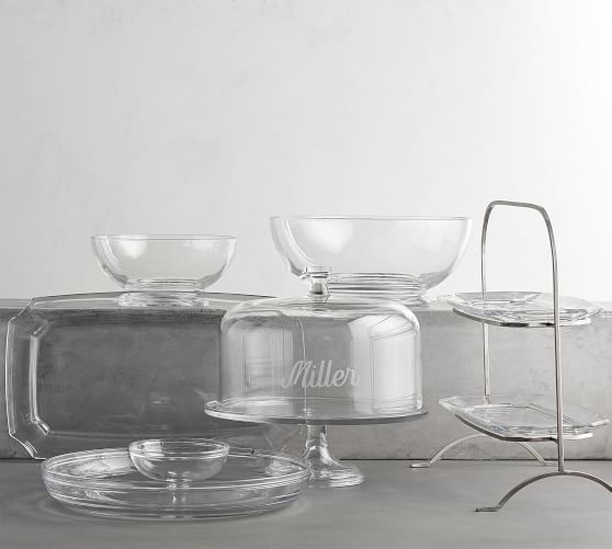 Grace Pressed Glass Tiered Stand Pottery Barn