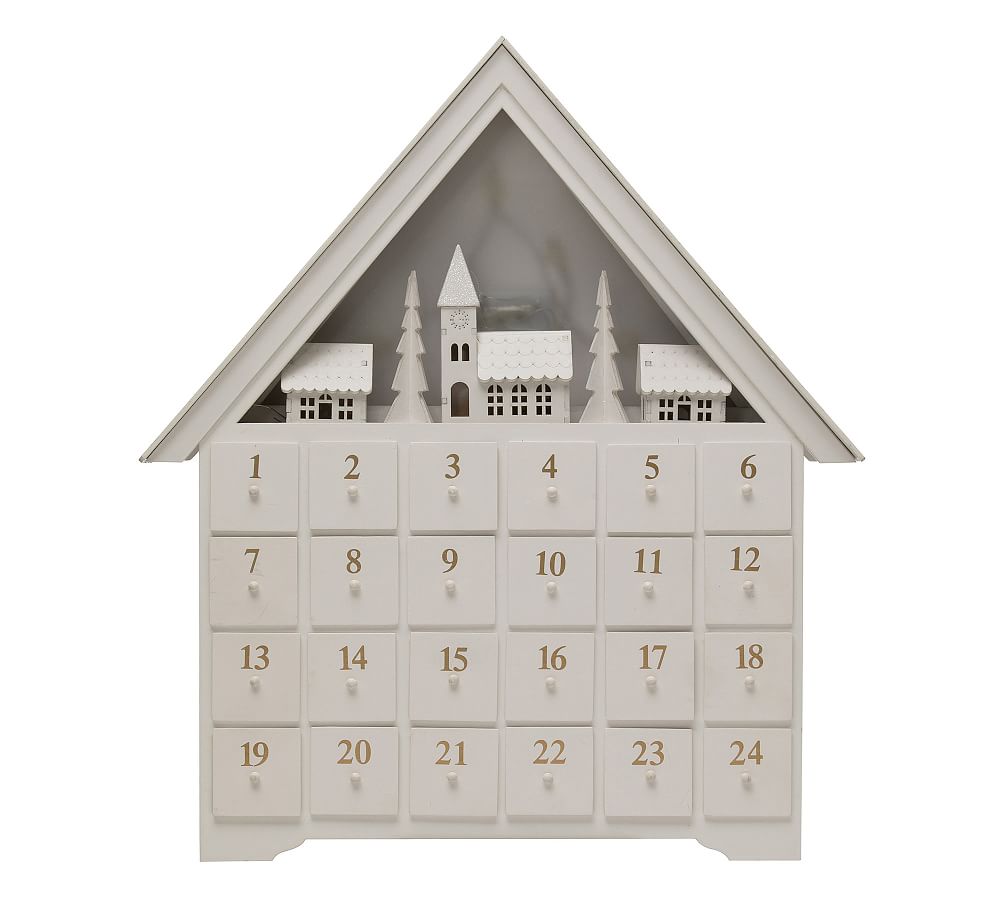 Light Up LED Wooden House Advent Calendar | Pottery Barn