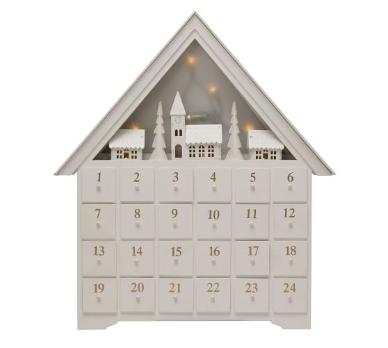 Light Up Led Wooden House Advent Calendar 