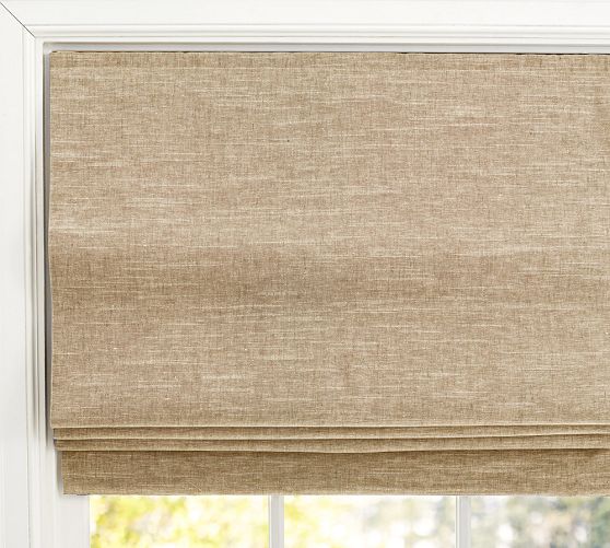 pottery barn emery linen roman shade