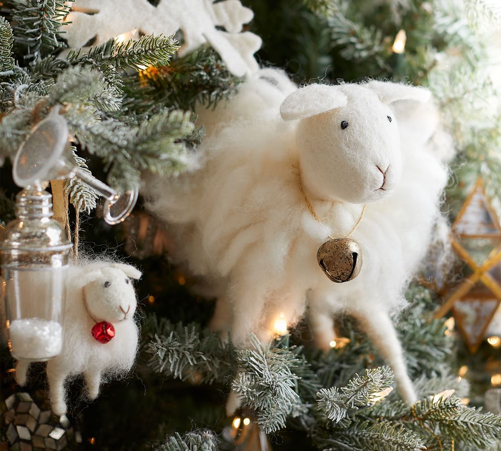 Handcrafted Wool Sheep Ornament Pottery Barn