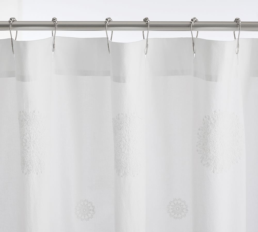 Reighna Medallion Embroidered Shower Curtain 