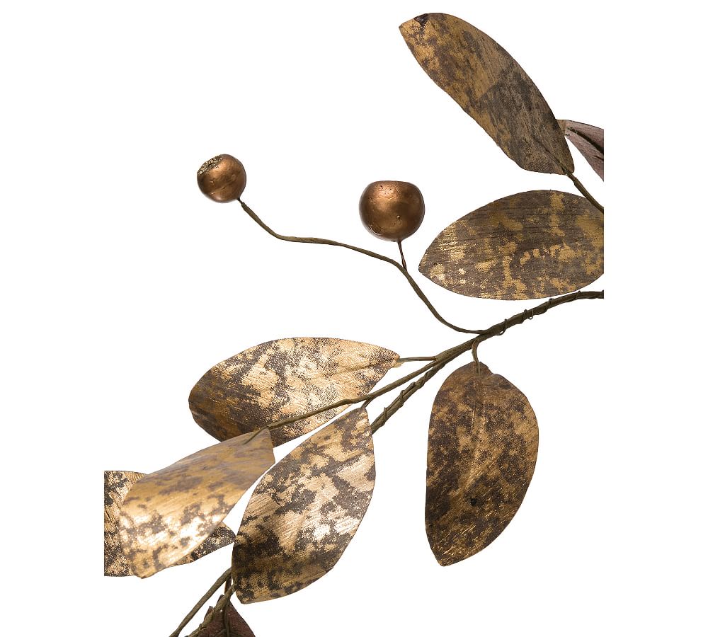 6' Artificial Gold Leaf Garland With Pods Pottery Barn