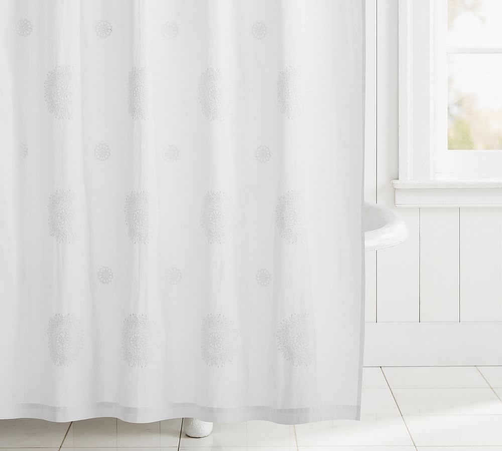Reighna Medallion Embroidered Shower Curtain Pottery Barn