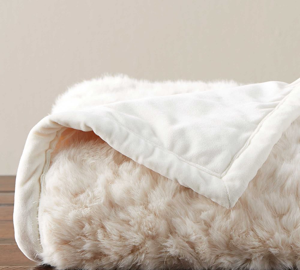 Faux Fur Alpaca Wavy Throw Blanket Pottery Barn