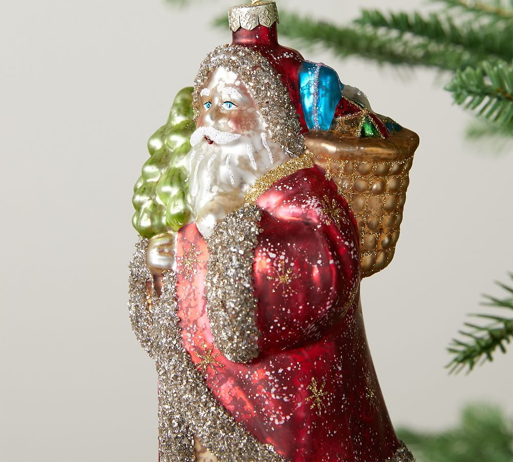 Mercury Glass Santa Ornaments | Pottery Barn