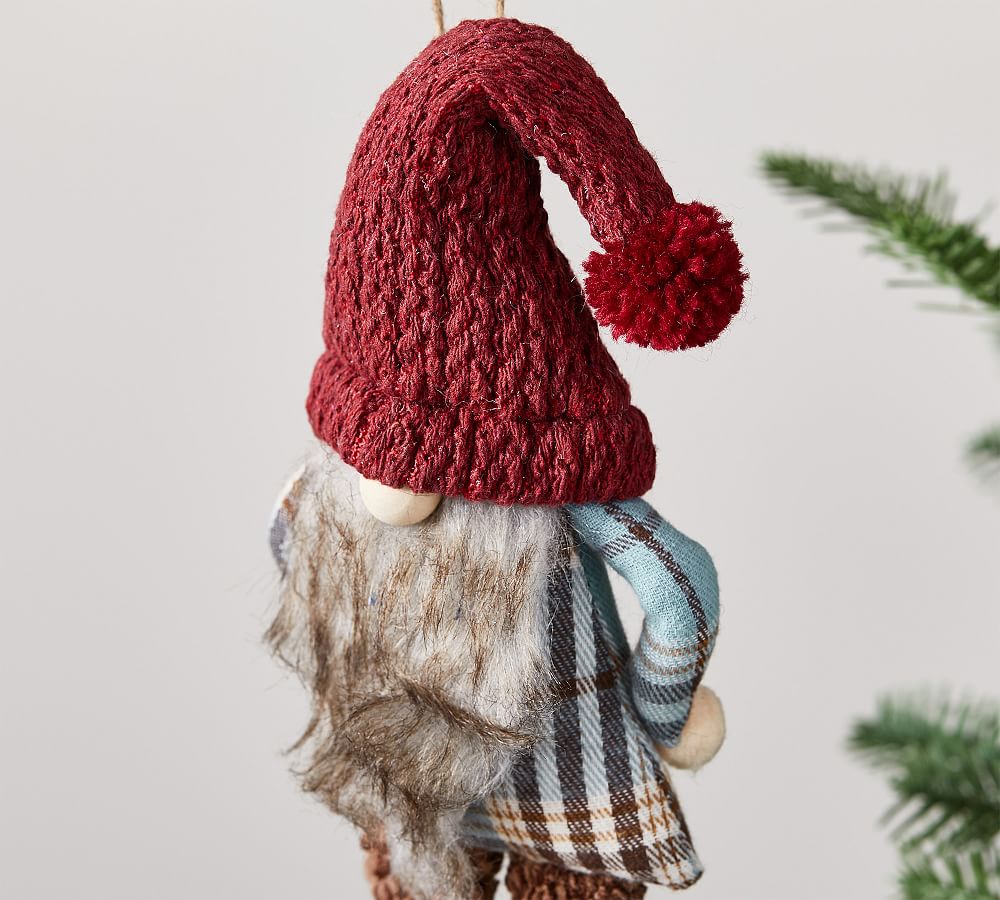 Felt Gnome in Plaid Jacket Ornament - Set of 3 | Pottery Barn