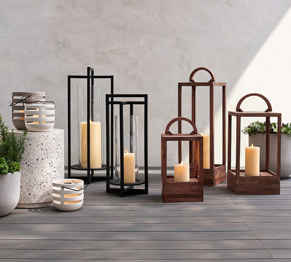 Decker Mango Wood Lantern Collection Pottery Barn