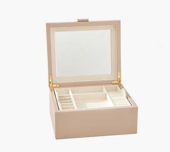 Quinn Leather Jewelry Box - Foil Debossed | Pottery Barn