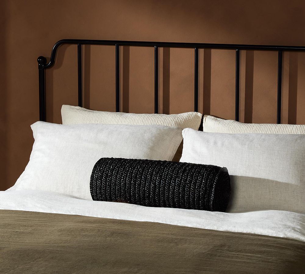 Klara Palm Leaf Round Lumbar Throw Pillow Pottery Barn