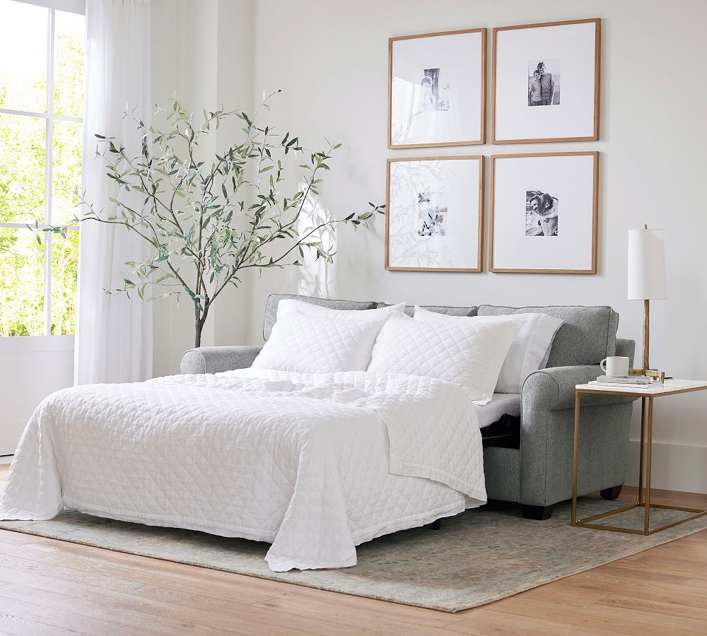 Buchanan Roll Arm Upholstered Sleeper Sofa with Memory Foam Mattress