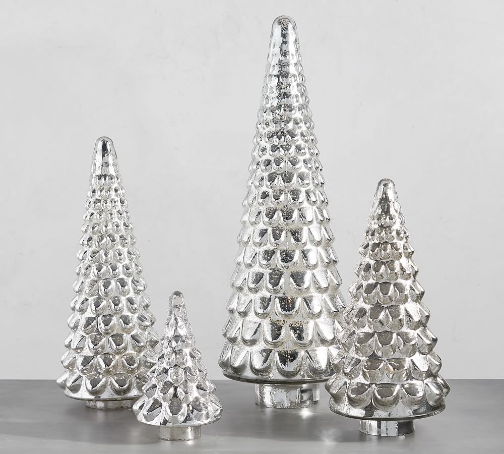 Mercury Glass Tree Cloches | Pottery Barn