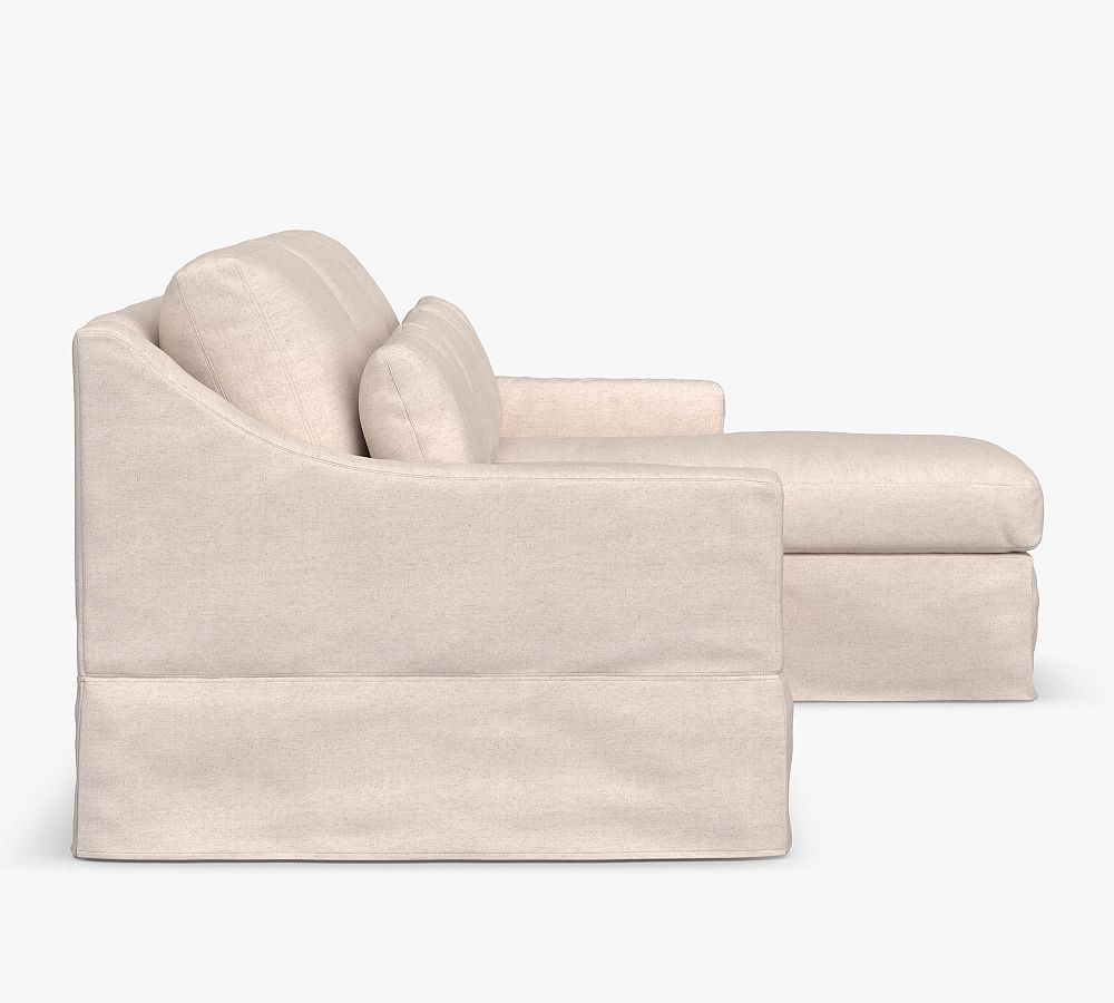 York Slope Arm Deep Seat Slipcovered Sofa Chaise Sectional Pottery Barn